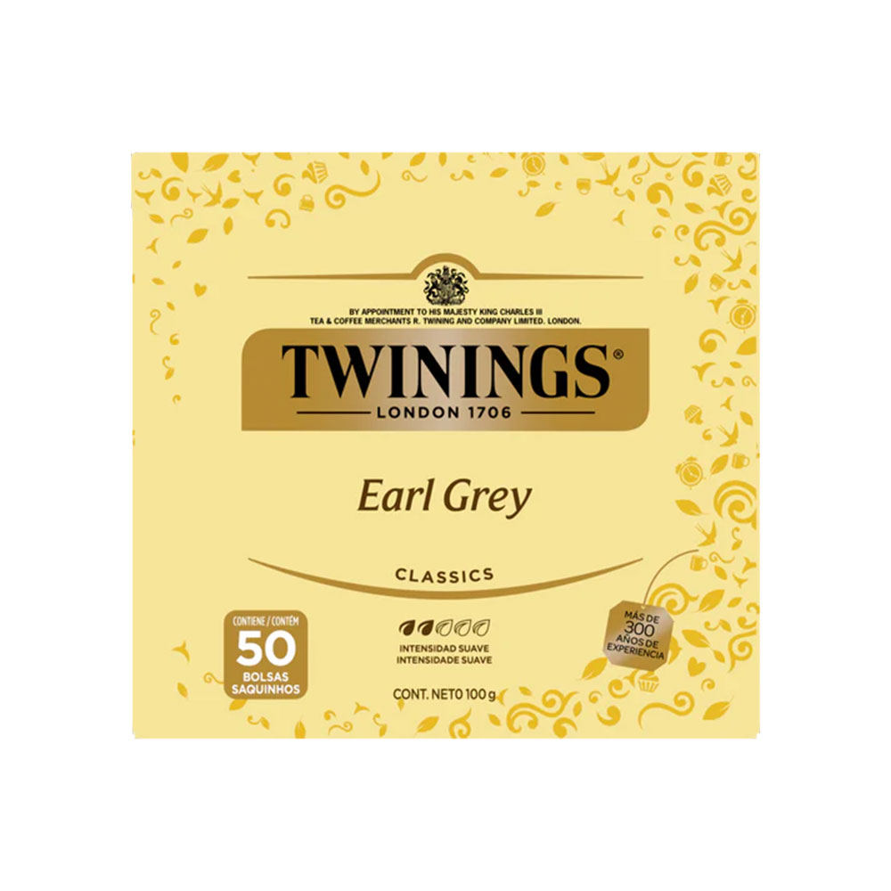 Té Negro Earl Grey Twinings Cjx50Blx2G-100g