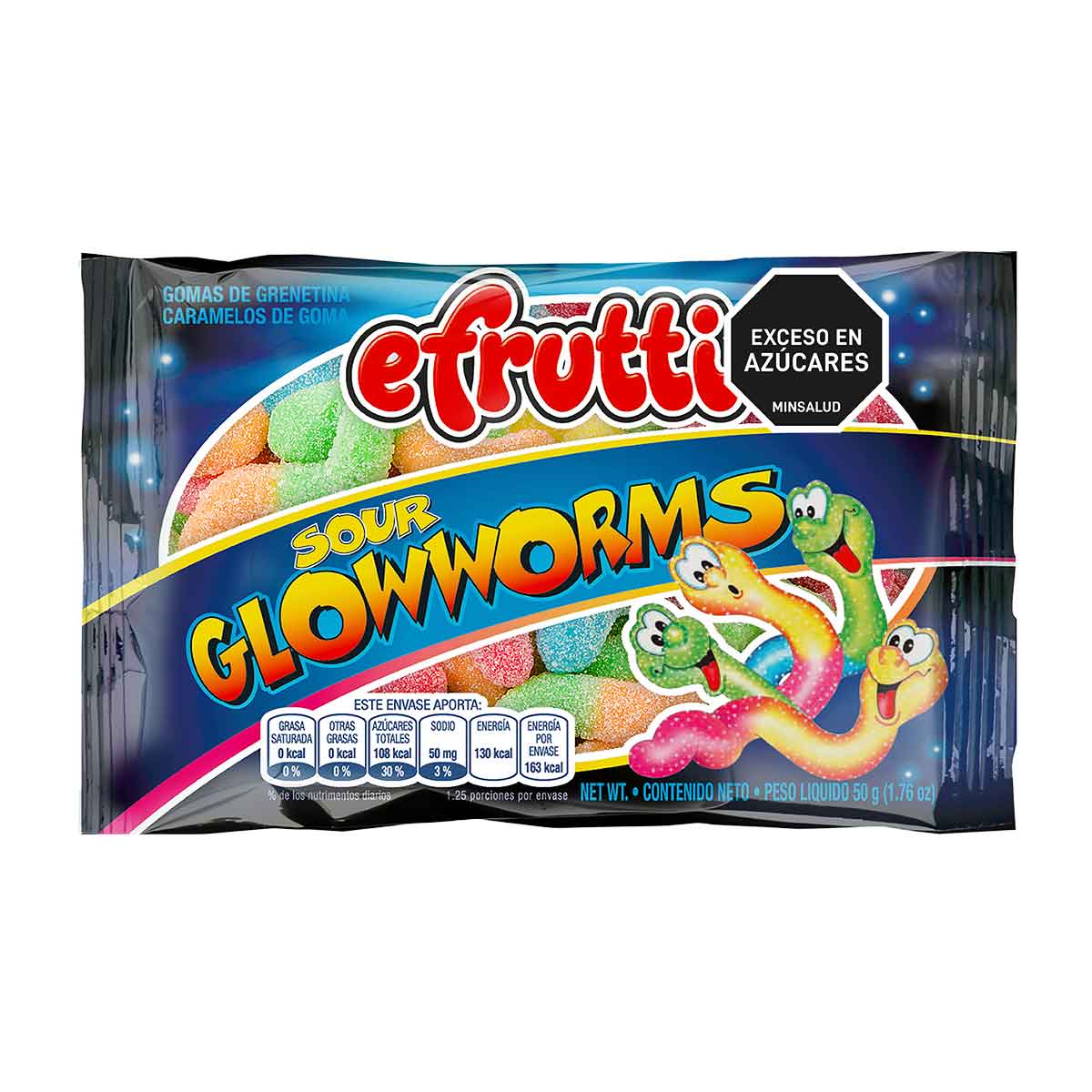 GOMAS SOUR GLOWWORMS 50g