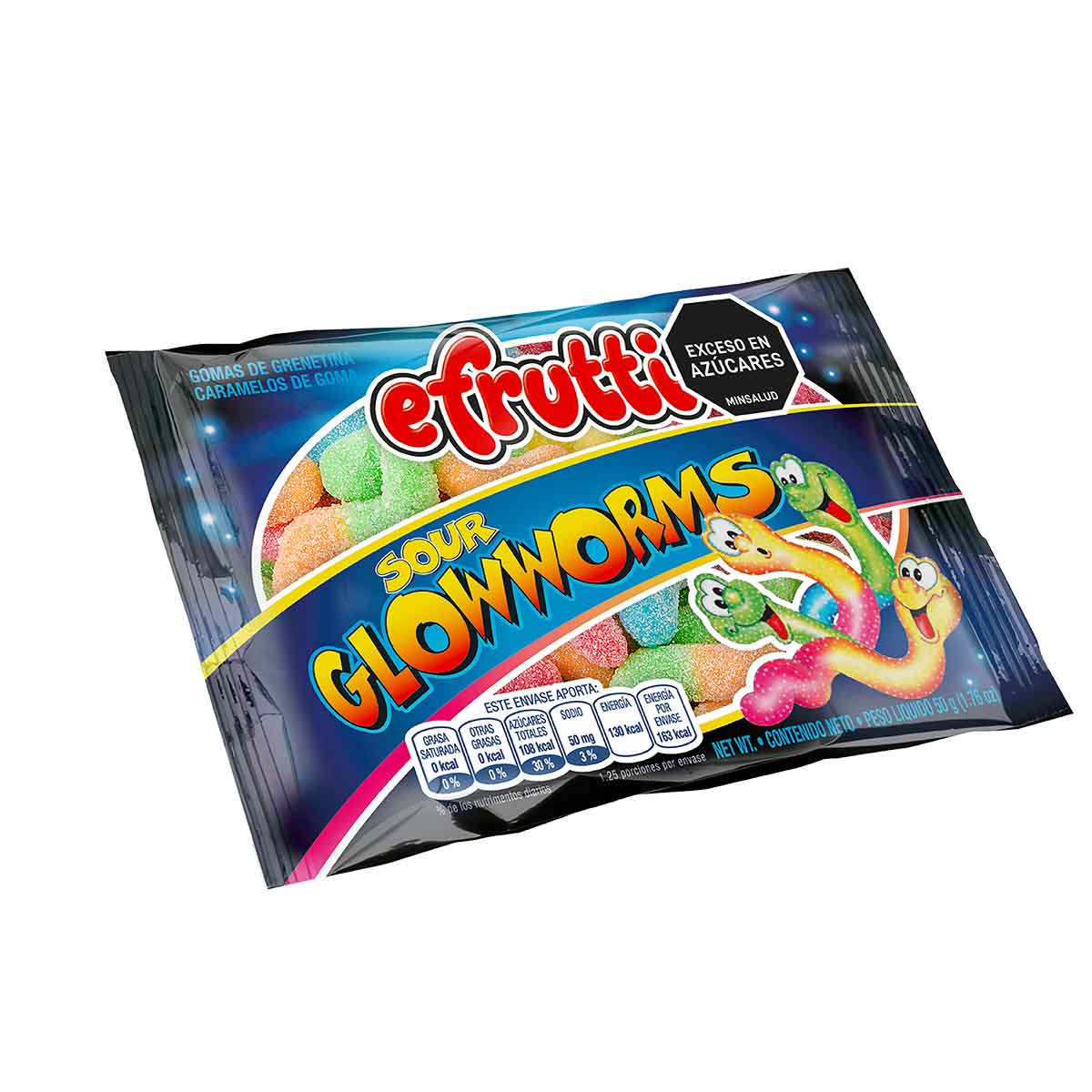 GOMAS SOUR GLOWWORMS 50g