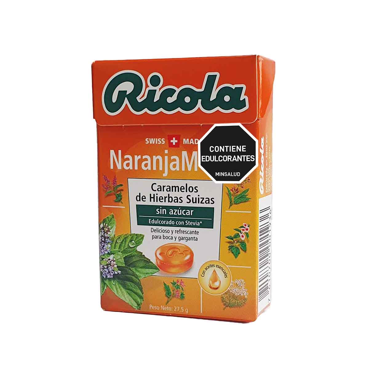 DULCES SF NARANJA MENTA RICOLA cjx27,5g