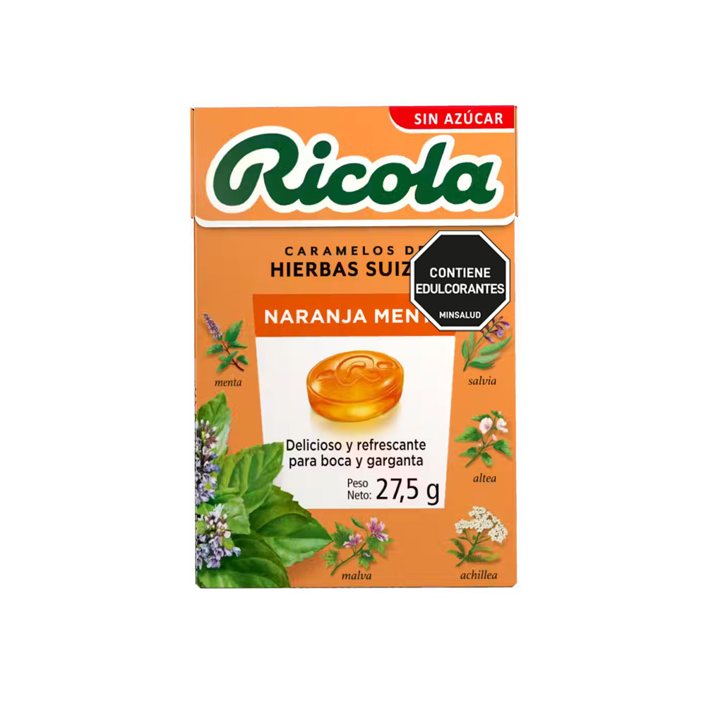 DULCES SF NARANJA MENTA RICOLA cjx27,5g