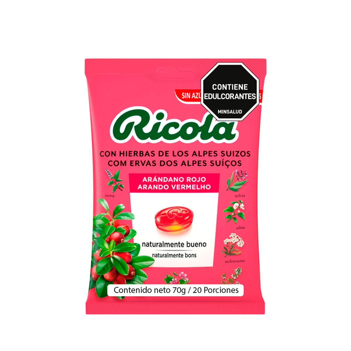 DULCES SF ARANDANO RICOLA blx70g