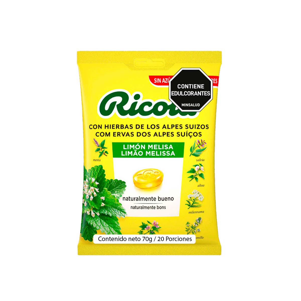 DULCES SF LIMON MENTA RICOLA blx70g
