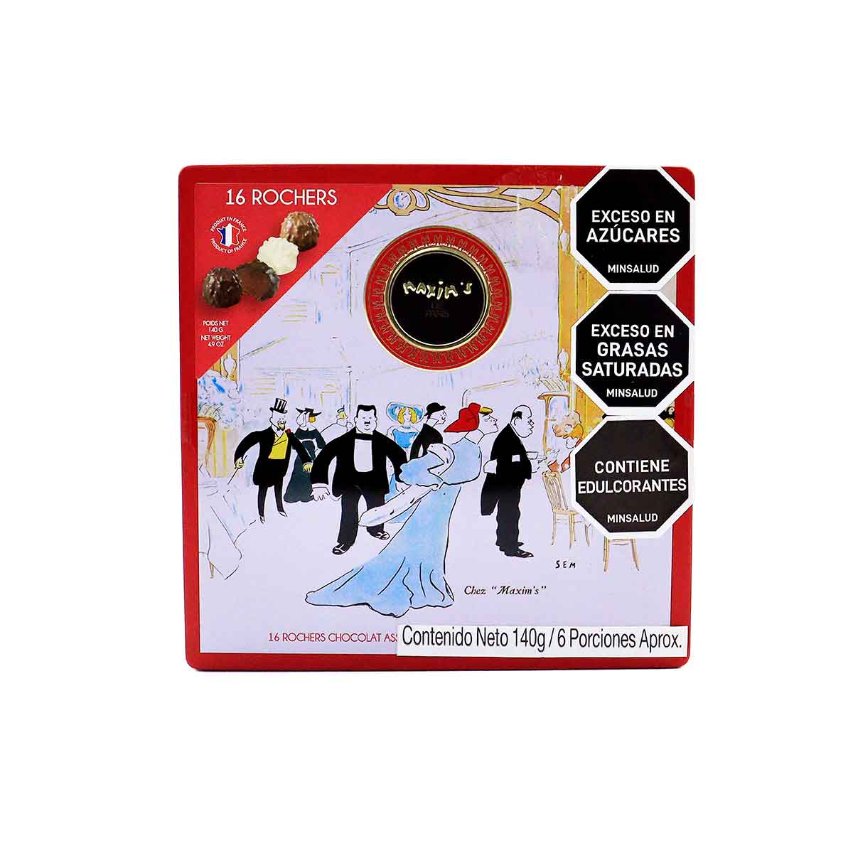 CHOCOLATES SURTIDOS ROCHERS TIN 16 MAXIMS ltx140g