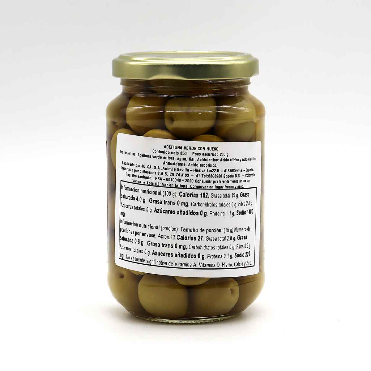 ACEITUNA ENTERA VERDE JOLCA frx350g