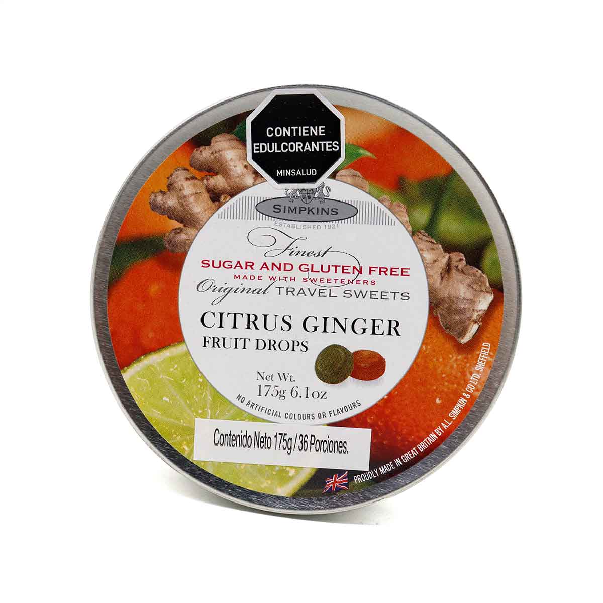 DULCES SF CITRUS GINGER SIMPKINS 175g