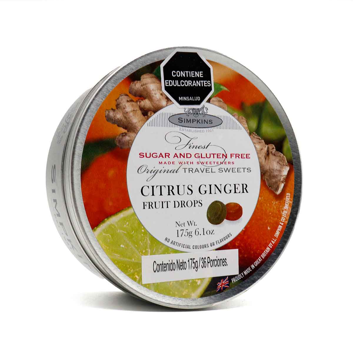 DULCES SF CITRUS GINGER SIMPKINS 175g