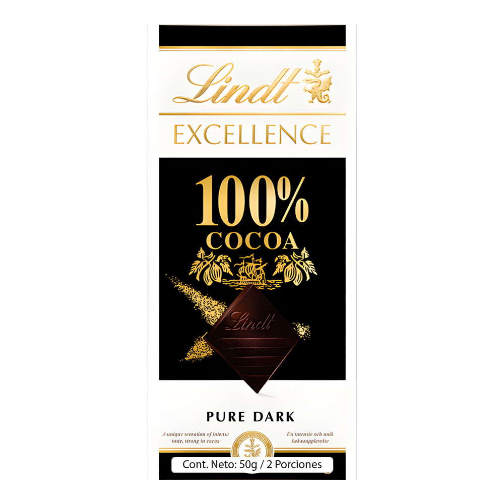 Tableta De Chocolate Dark 100XC Exc Lindt Tbx50g