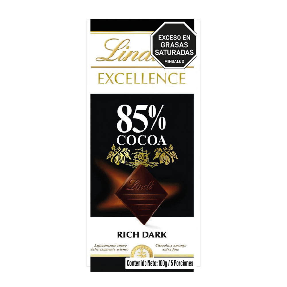 Tableta De Chocolate Dark 85XC Exc Lindt Tbx100g