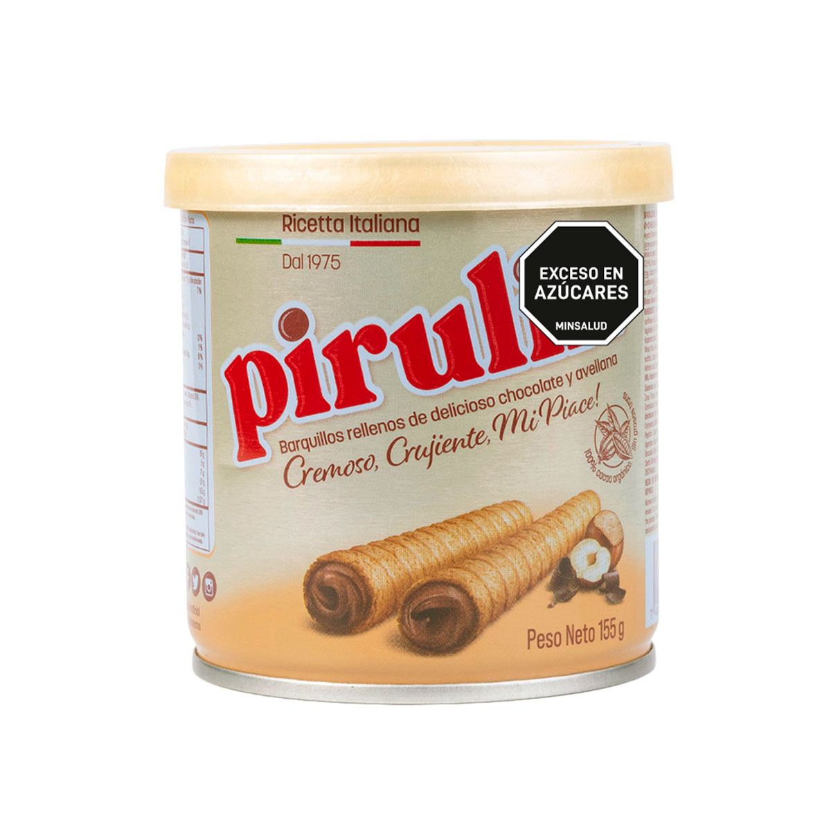 Barquillos de Chocolate Avellan Pirulin Ltx155g