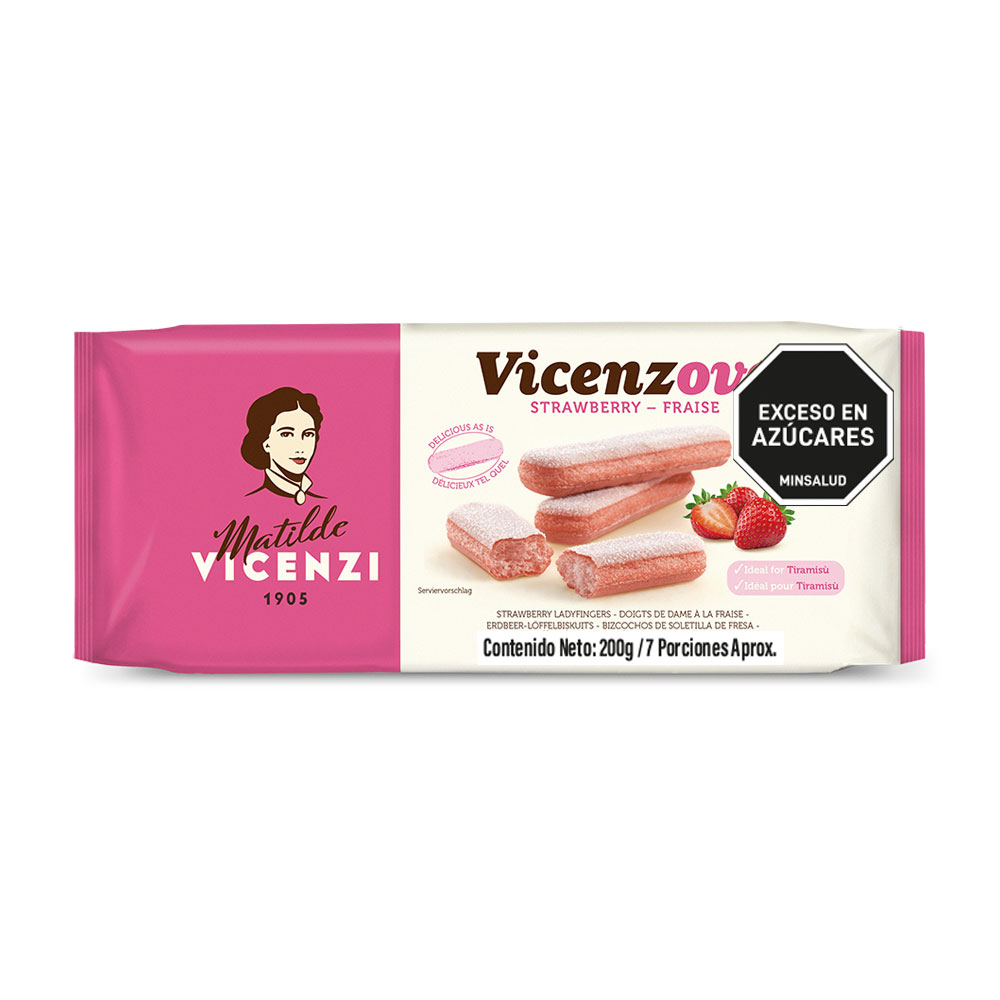 Galleta Dedito Fresa Vicenzovo Pqx200g