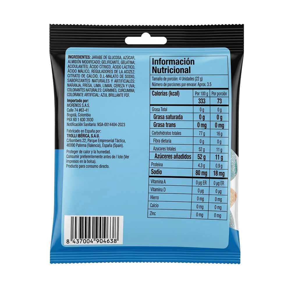 GOMAS SOUR GLOWWORMS E.FRUTTI blx80g