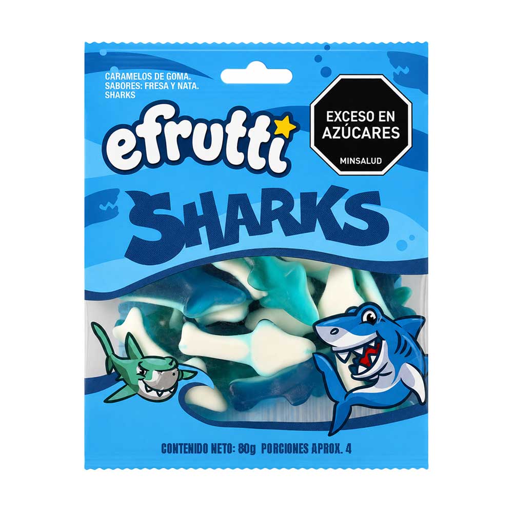 GOMAS GUMMI SHARKS E.FRUTTI blx80g